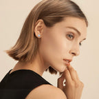 Mdfun 18K Rose Gold Plated Princess Cut Clear Cubic Zirconia Stud Earring Pack Of 5 Pairs