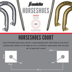 Franklin Sports Horseshoe Set - Steel Horseshoes And Stakes - Official Size And Weight - Perfect For Yard And Beach - Recreation