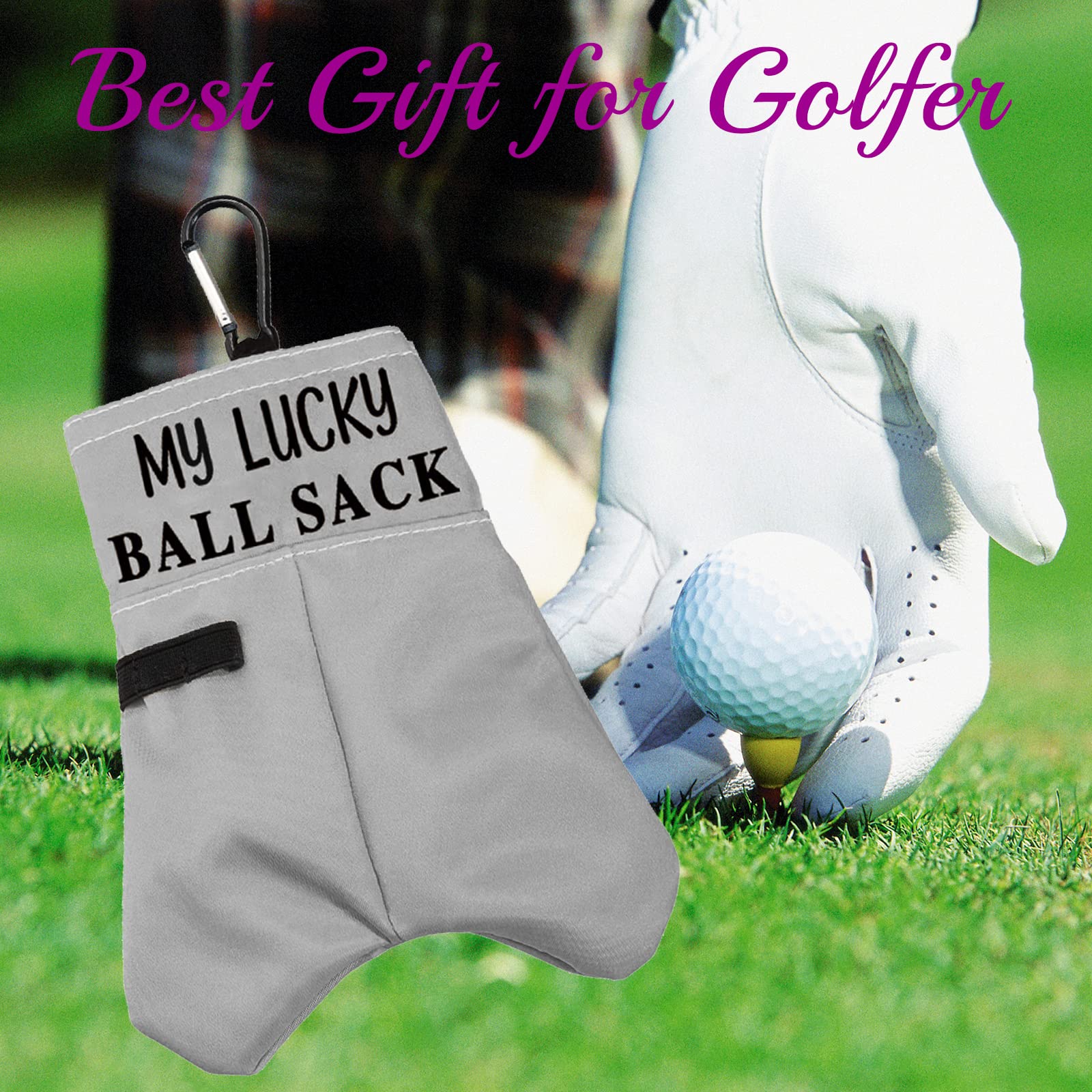 Blupark Funny Golf Ball Pouch My Lucky Ball Sack Golf Ball Storage Bag For Uncle Dad Grandpa (My Lucky Ball Sack)