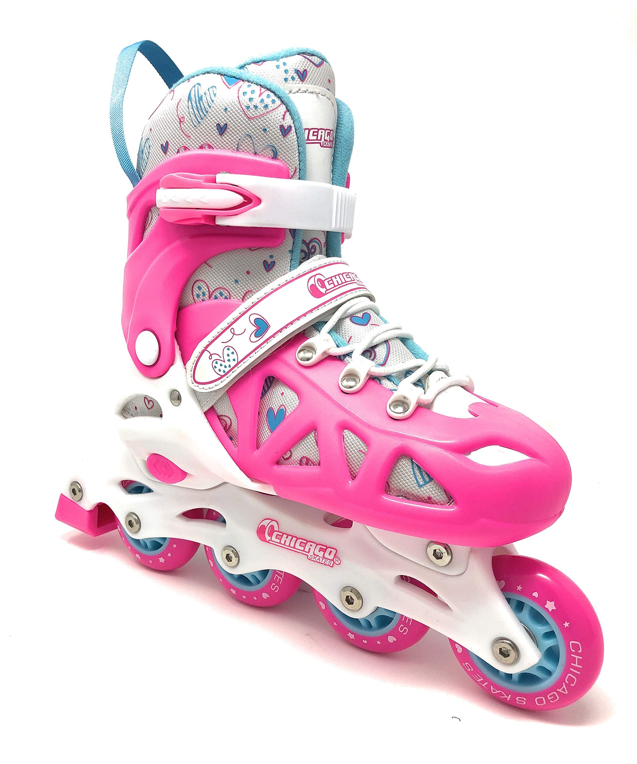 Chicago Skates Girls Inline Training Skate Combo Set - Pink/Purple - Medium Sizes 1-4