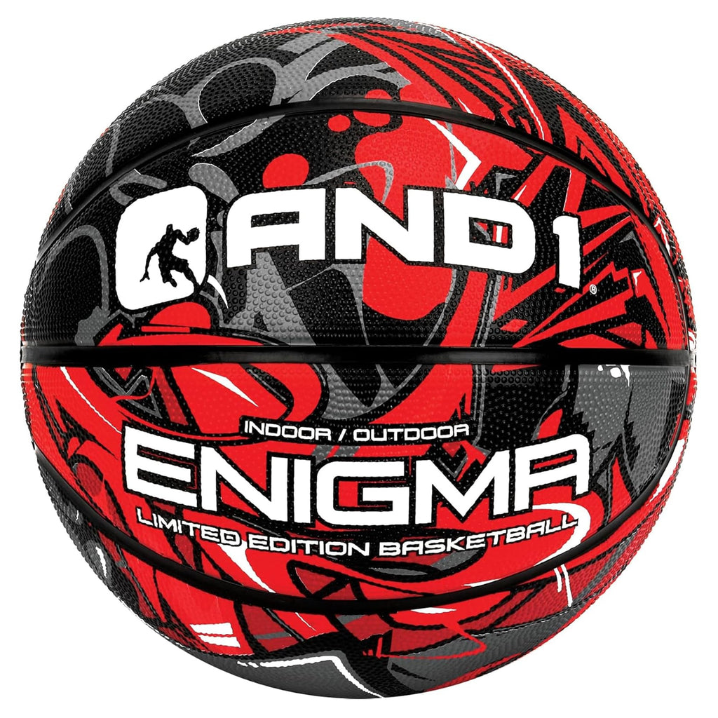AND1 Enigma Rubber Basketball: Official Regulation Size 7 (29.5 inches) Street Basketball - Deep Channel Construction Streetball