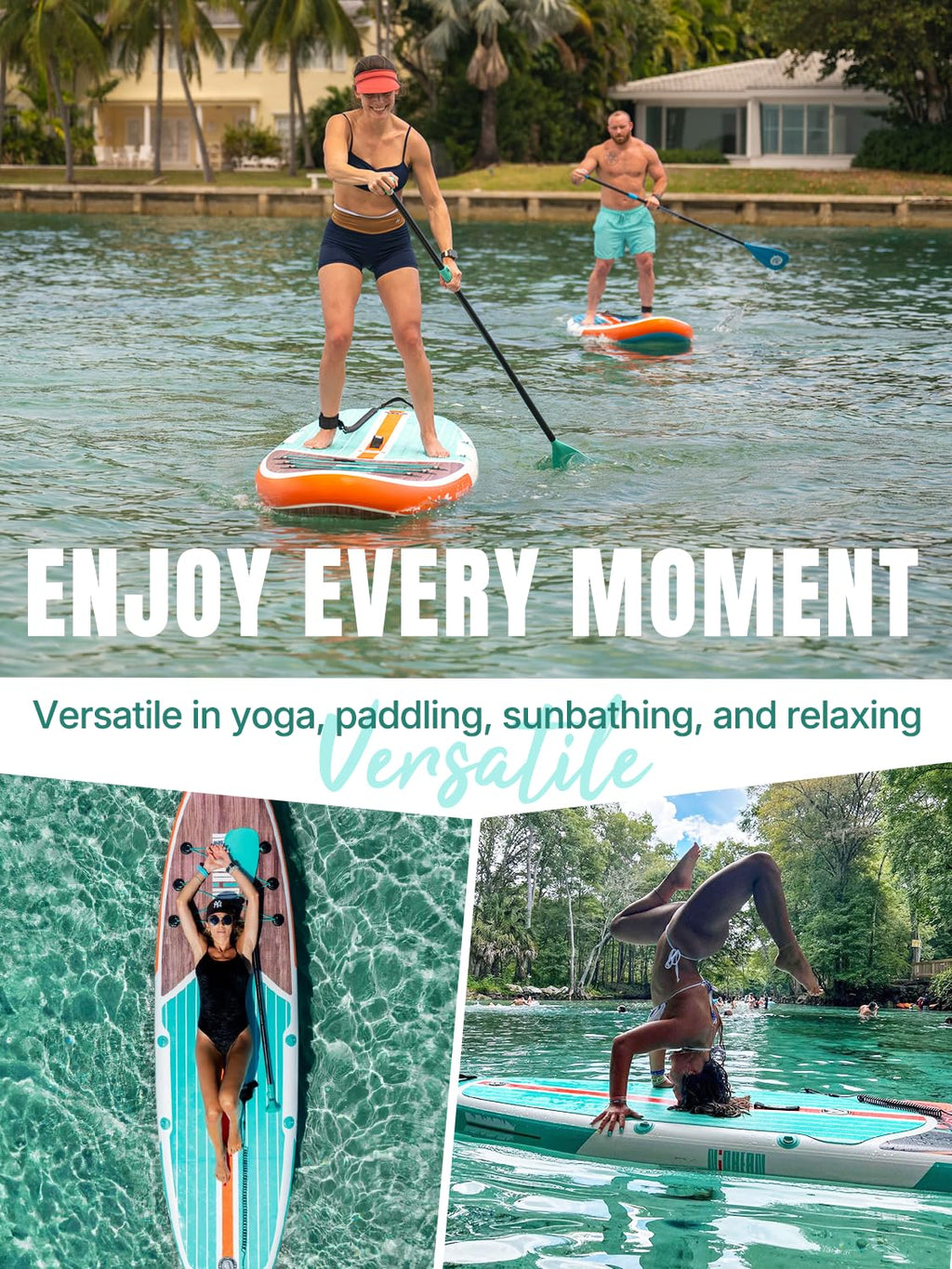 Niphean Inflatable Stand Up Paddle Board With Sup Accessories, Anti-Slip Eva Deck, 10   6       Inflatable Paddle Boards For Sur