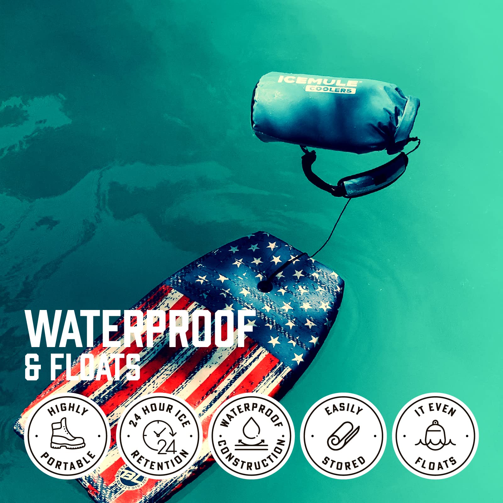 Icemule Classic Mini Collapsible Sling Strap Cooler - Hands Free, 100% Waterproof, 24+ Hours Cooling, Soft Sided Cooler For Hiki