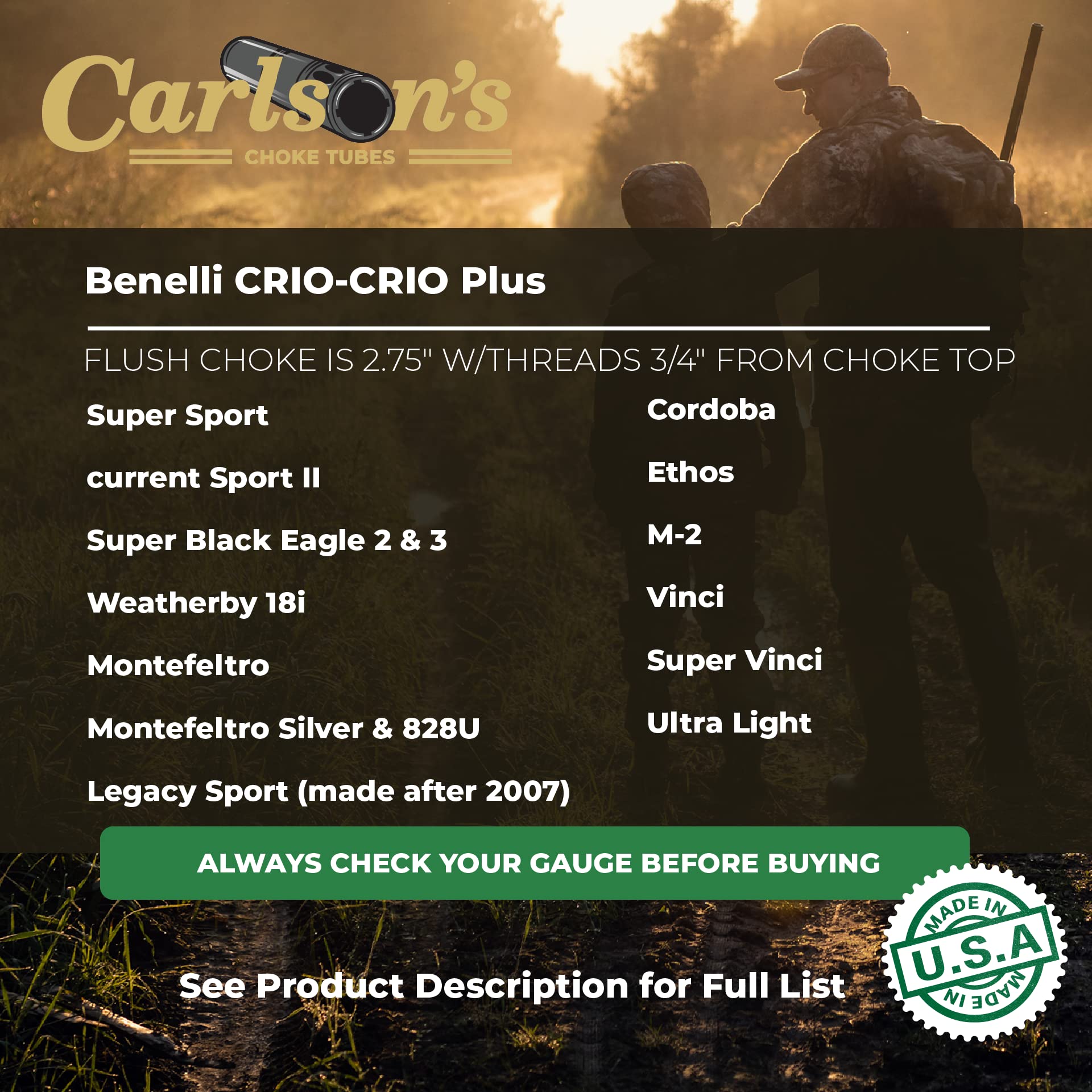 Carlson'S Choke Tubes 12 Gauge Compatible For Benelli Crio Plus [ Close Range | 0.717 Diameter ] Blued Steel | Cremator Ported W