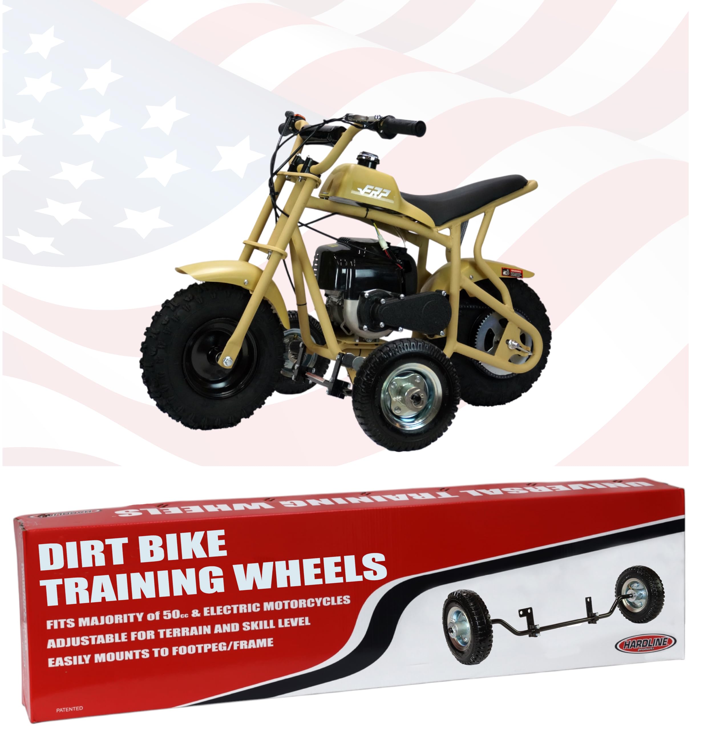 Hardline Products USA Wheels for Tots Training Wheels for FRP DB003 Mini Bike - 1602-UT-FRP