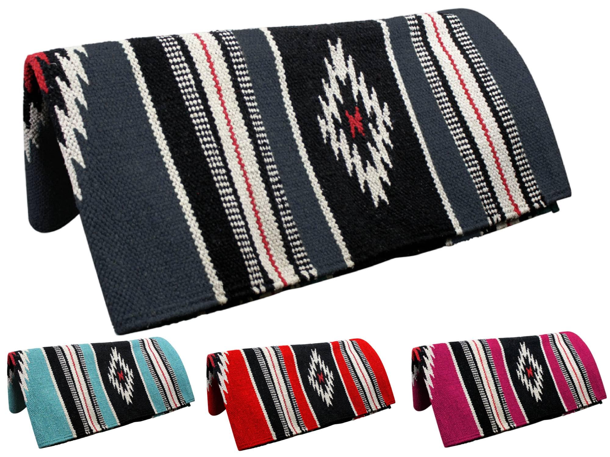 Tahoe Tack Hand Woven Navajo Acrylic Western Horse Saddle Blanket - Multiple Colors - 32x64
