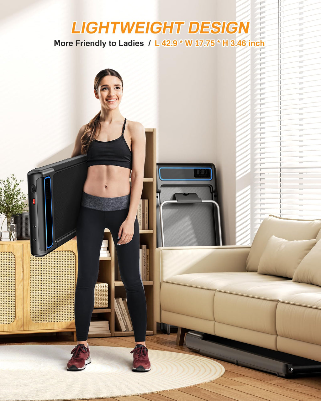 Wellfit Walking Pad Treadmill With 10% Incline And Removable Handle Bar, 2.5Hp Max 5Mph Treadmills For Home, Small Portable Trea