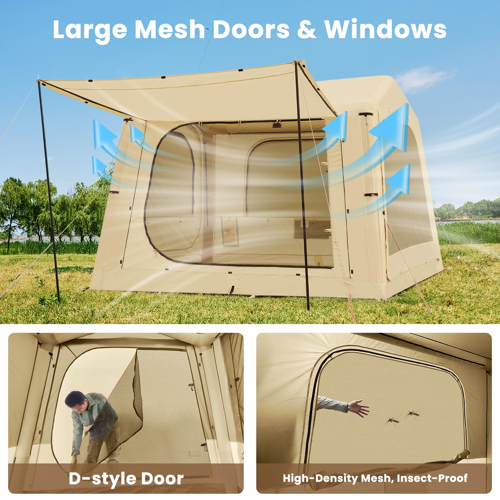 Inflatable Suv Tent Attachment For Camping, Large Inflatable Tents For Camping 4-6 People, Suv Blow Up Car Tent, Instant Pop Up