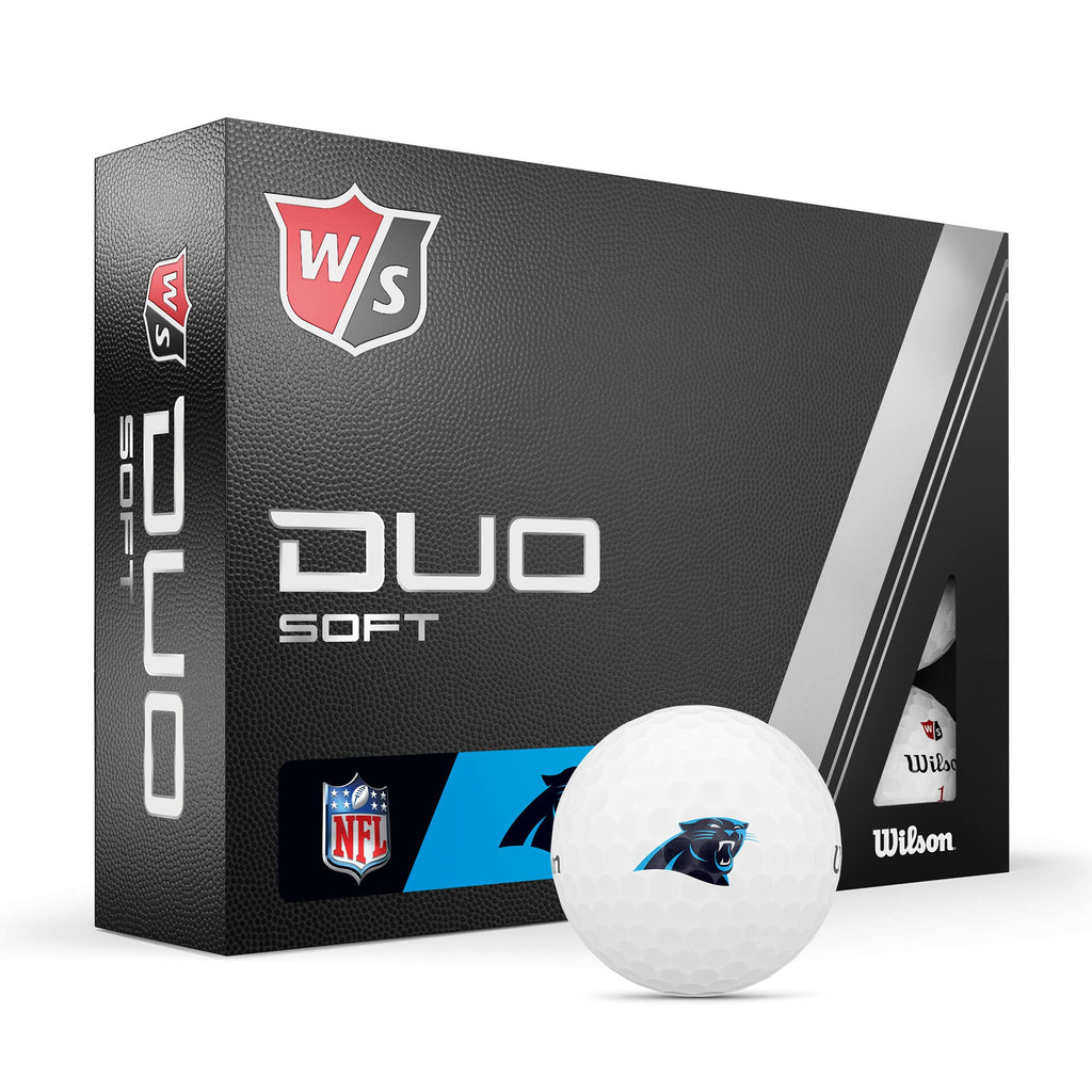 Wilson Staff 2023 Duo Soft Nfl Golf Balls - 12 Balls, White, Carolina Panthers