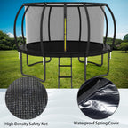 Liyarya 14FT Trampoline for Kids/Adults - Outdoor Trampolines with Enclosure Net Curved Poles and Ladder, Heavy Duty Trampoline