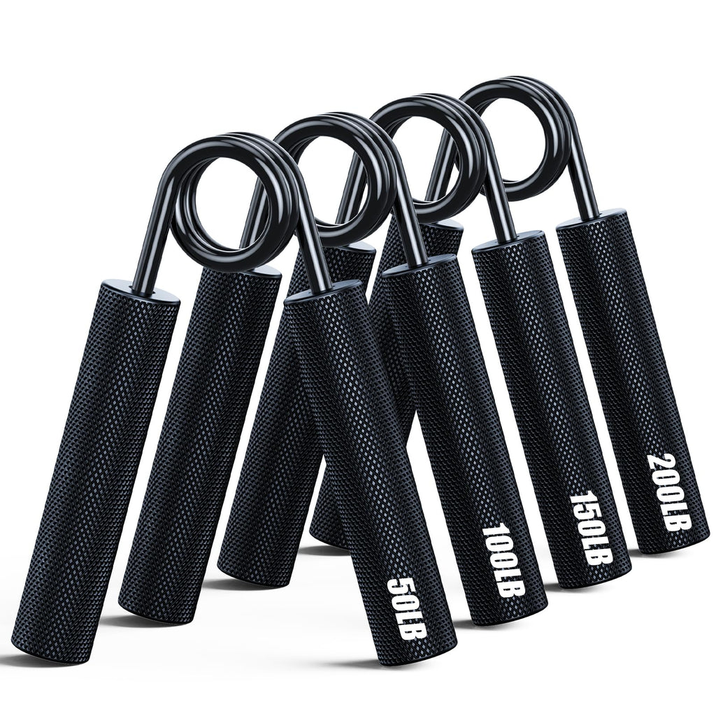 Zeagus Grip Strength Trainer 4 Pack,50Lb-200Lb Metal Hand Grip Strengthener,Non-Slip Heavy-Duty Forearm Exerciser,Hand Gripper F