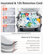 Tourit 30L/50-Can Cooler With Wheels - 16Hrs Ice Retention Rolling Cooler With Retractable Handle & Oversized All-Terrain Tires,