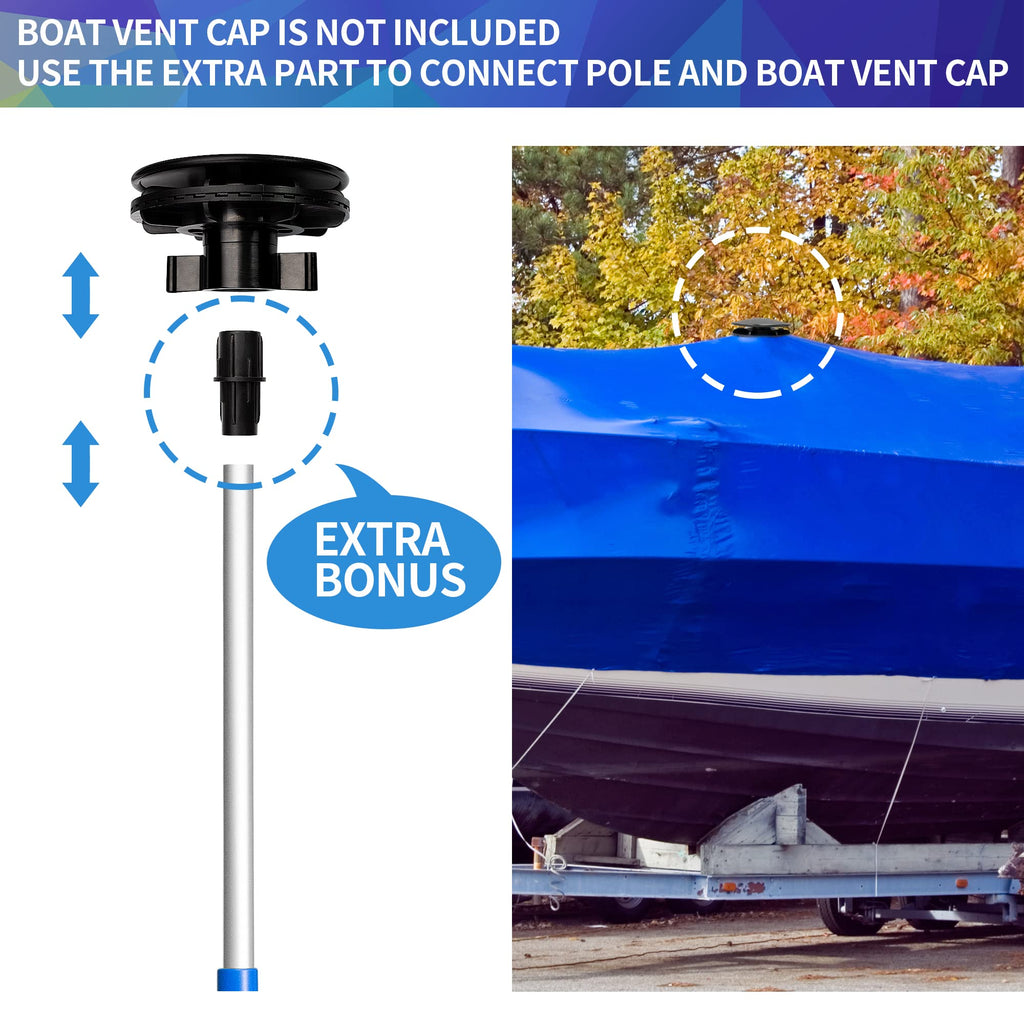 Nexcover Boat Cover Support Pole, Adjustable Aluminum Support Pole System, Valued 2 Pack, Telescoping Boat Cover Support For Jon