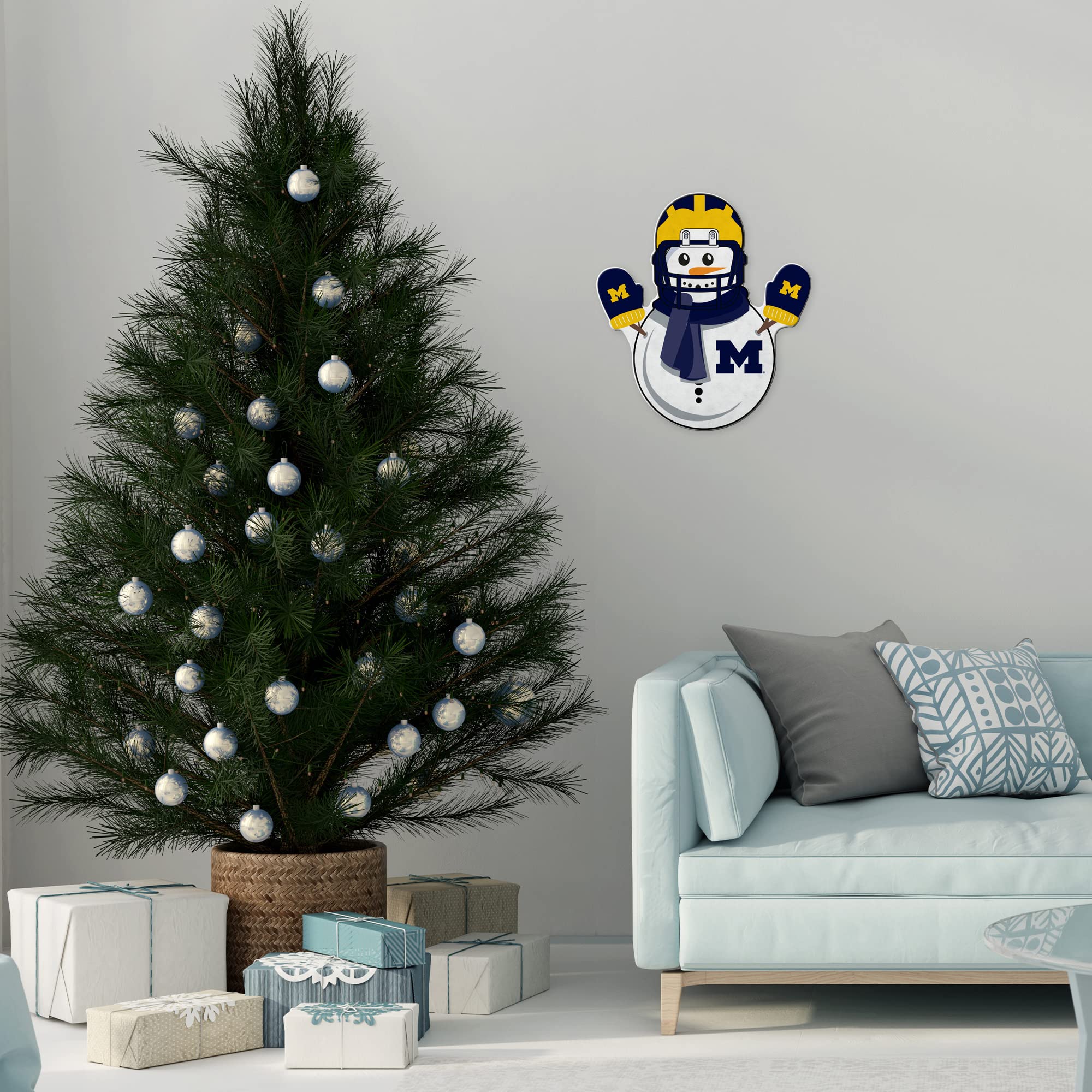 Rico Industries Ncaa Michigan Wolverines Snowman Shape Cut Pennant - Home And Living Room D  Cor - Soft Felt Ez To Hang