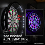 Accudart Nighthawk 2 In 1 Led/Blacklight Bristle Dartboard Surround Set - Official Size Dartboard - 360 Degree Lighting - Blackl