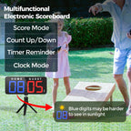 Anjank 11 Large Digital Led Scoreboard Electronic Score Keeper Clock, Countdown/Up, With Powerful Battery, 4 Mounting Options, F