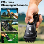 Caddy Splash Golf Club Brush Pro With Water (Black) - Heavy Duty Retractable Clip- Push Button For Easy Cleaning With Nylon Bris