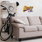 Rico Industries Ncaa Lsu Tigers Distressed Shape Cut Pennant - Home And Living Room D  Cor - Soft Felt Ez To Hang