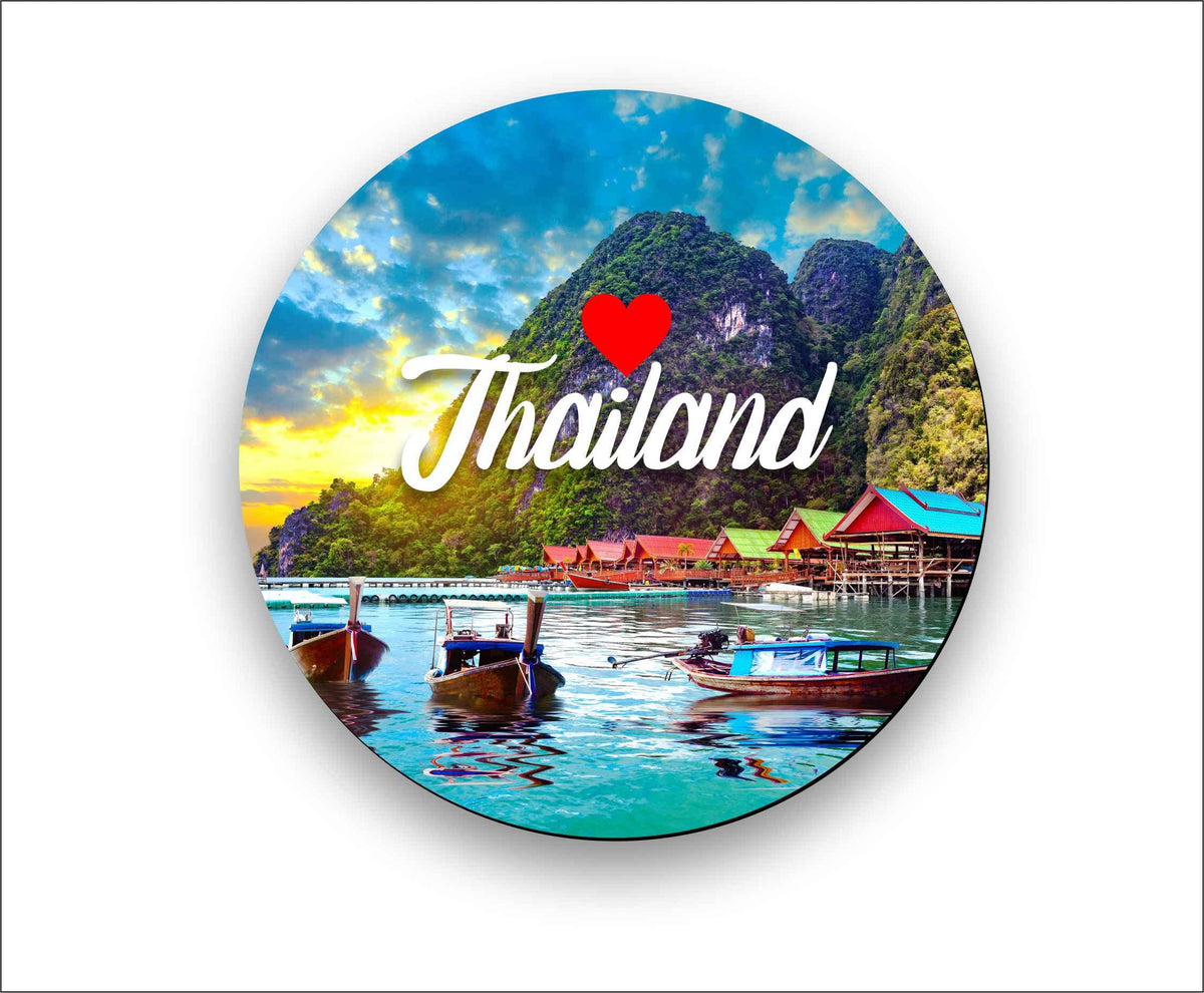Thailand Fridge Magnets for HomeKitchen Refrigerator Door Stylish Decor Multicolored Souvenir Gift Wooden Magnet (L X H 3 x 3 In