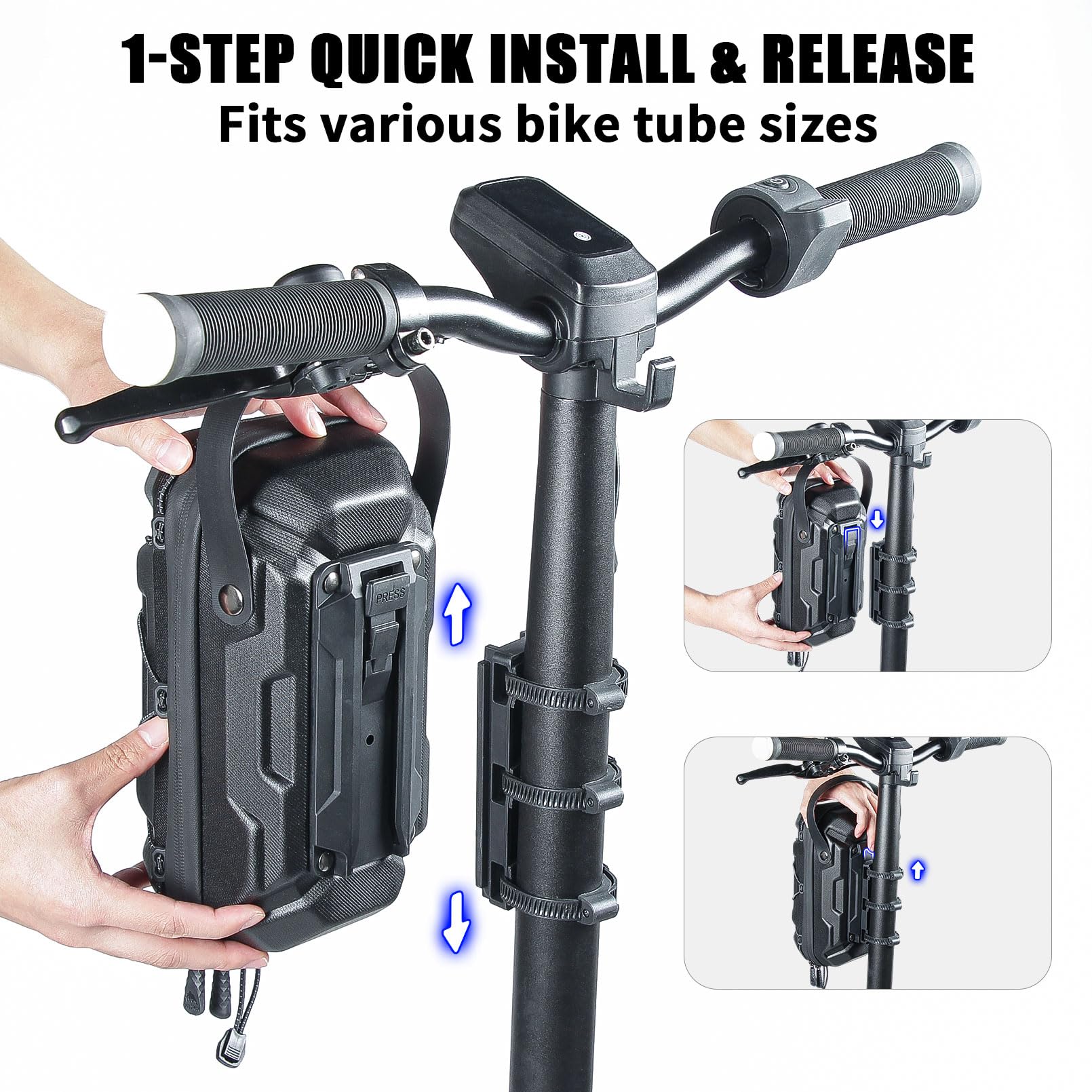 Chiclew 3L Electric Scooter Bag - Waterproof Storage Bag With Multicolor Drawstrings, Large Capacity Handlebar Bag Compatible Wi