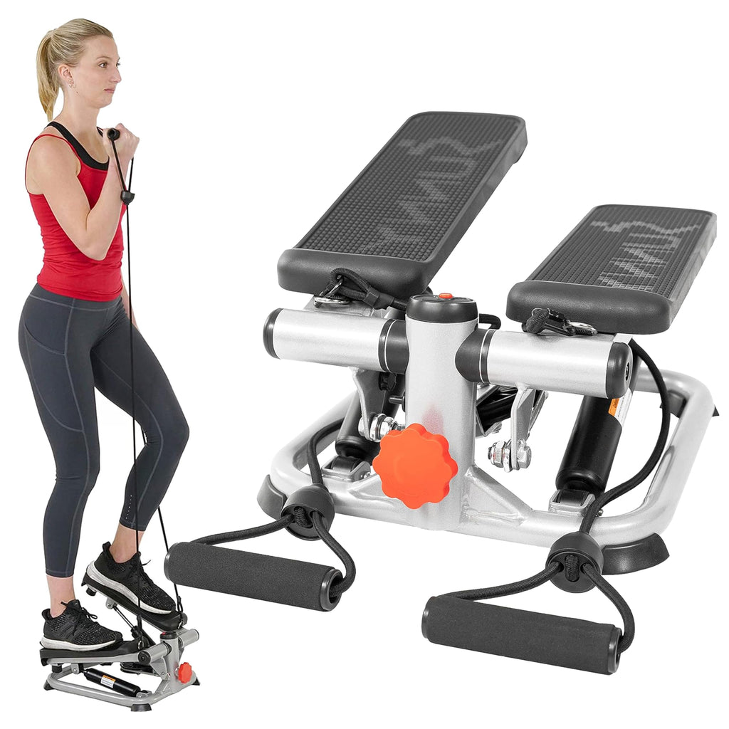 Sunny Health & Fitness Total Body 2-In-1 Mini Stair Stepper, Step Machine For Exercise At Home Workout, Adjustable Hydraulic, Lc