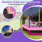 GYMAX Trampoline for Kids, 7FT Toddler Trampoline with Safety Enclosure Net & Seamless Spring Pad, Heavy Duty Small Indoor/Outdo