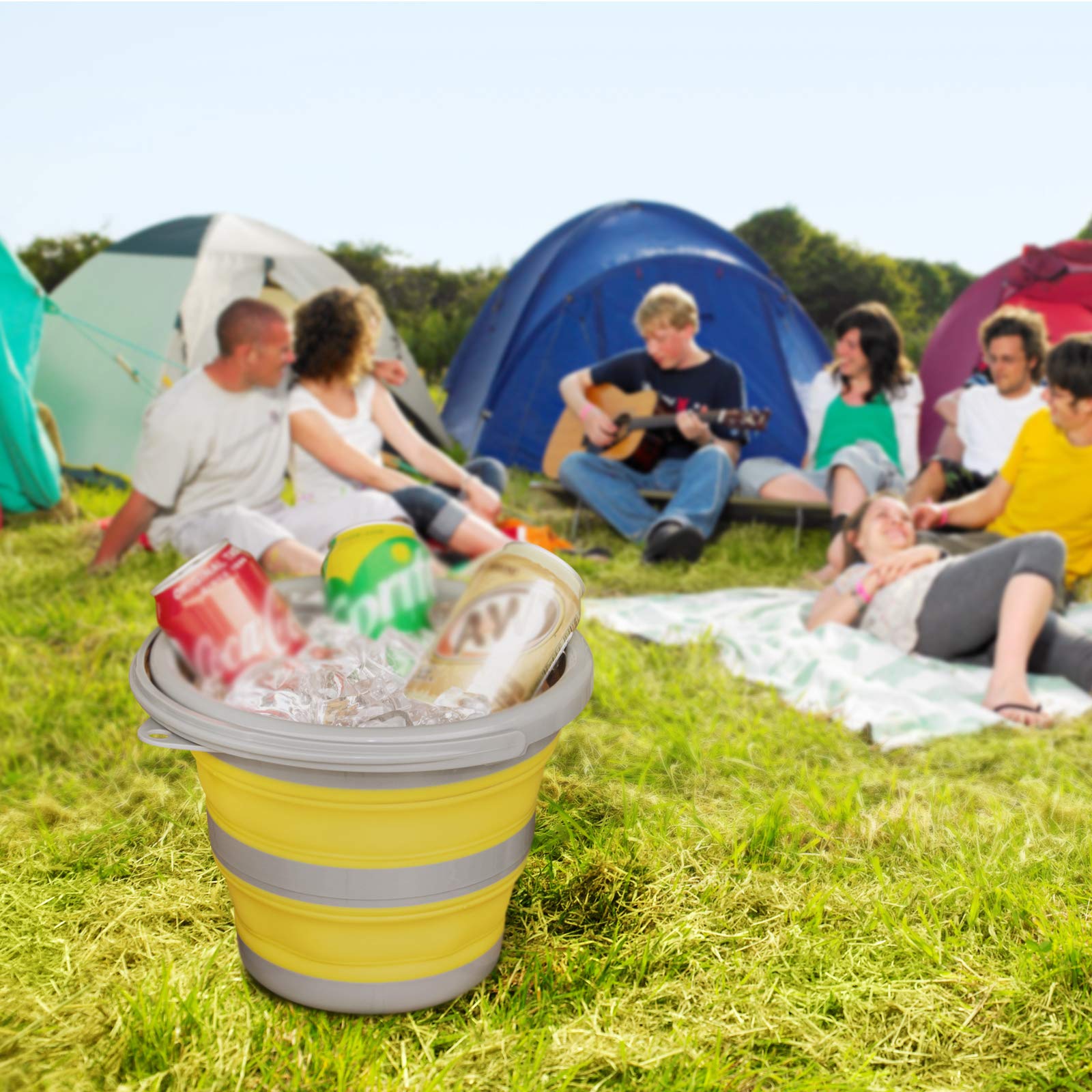 2 Pack Collapsible Plastic Bucket With 1.32 Gallon (5L) Each, Foldable Round Tub, Space Saving Outdoor Waterpot For Garden Or Ca