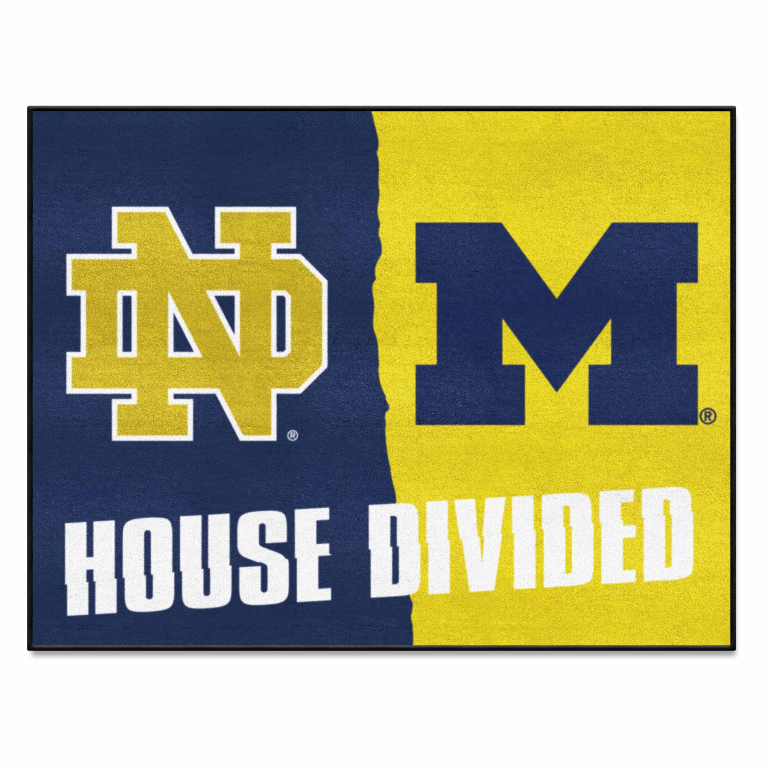 FANMATS 18679 Notre Dame / Michigan House Divided Rug - 34 in. x 42.5 in.