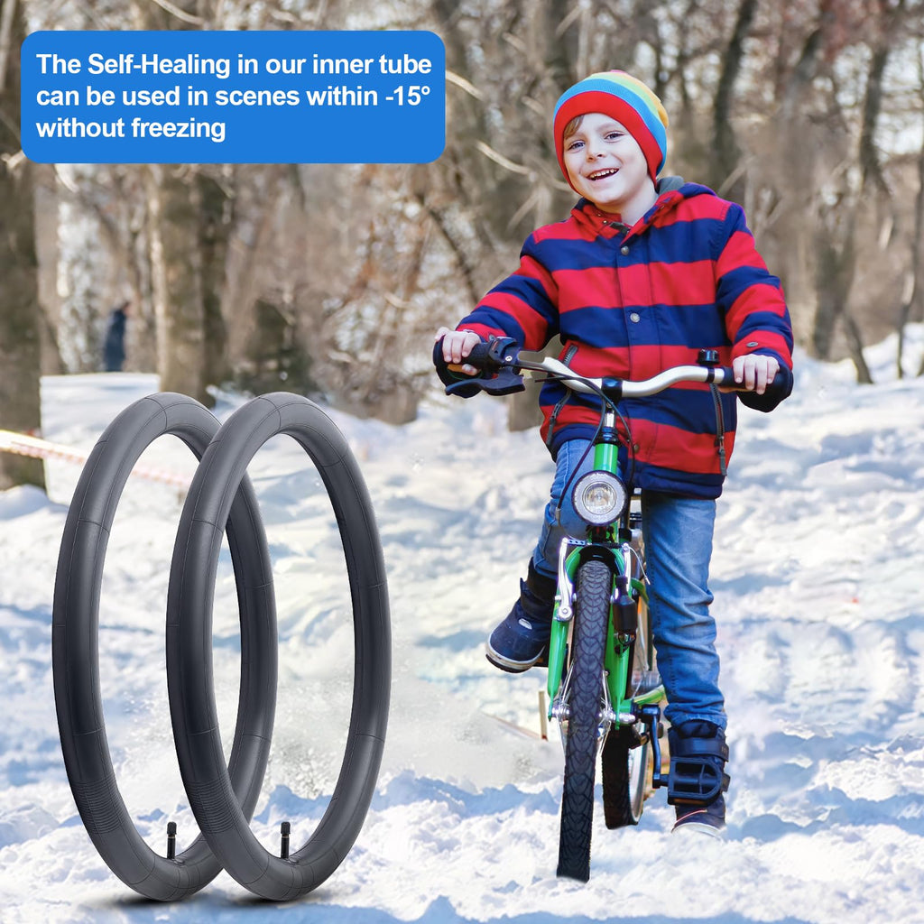 2 Pack 20'' Self Sealing Bike Tubes 20X1.75/2.125 Av Valve Super Automatic Repair, Self-Sealing, Puncture Resistant Compatible W