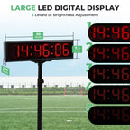 Flyrivergo 6.4Ft High Led Large Timer 30 Race Clock With Tripod Cordless Countdown/Up Clock Stopwatch With Ir Remote Control For