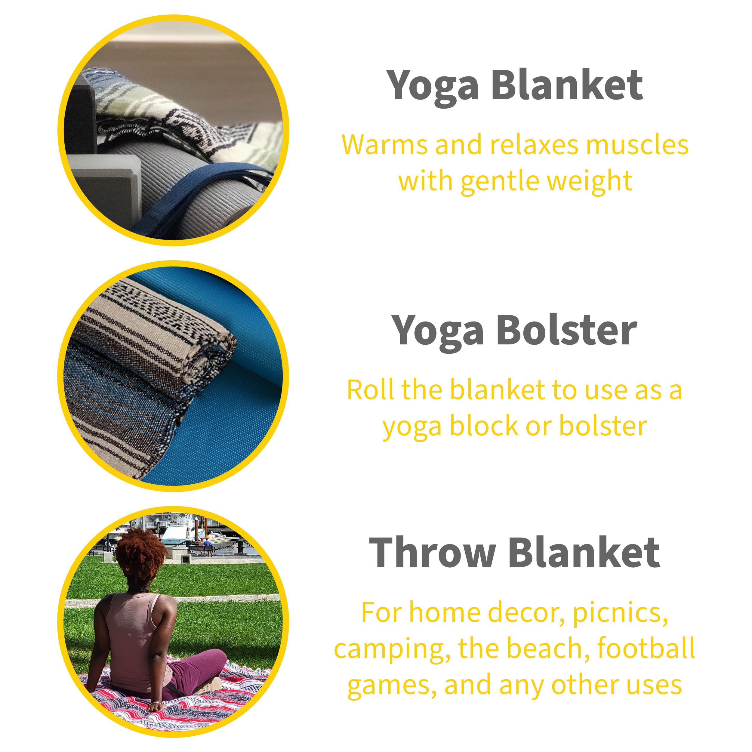 Sunshine Yoga Mexican Authentic Falsa Blanket, 10 Pack, 72 X 48 Inches, Breathable, Heavy Weight, Acrylic, Cotton, Polyester Ble
