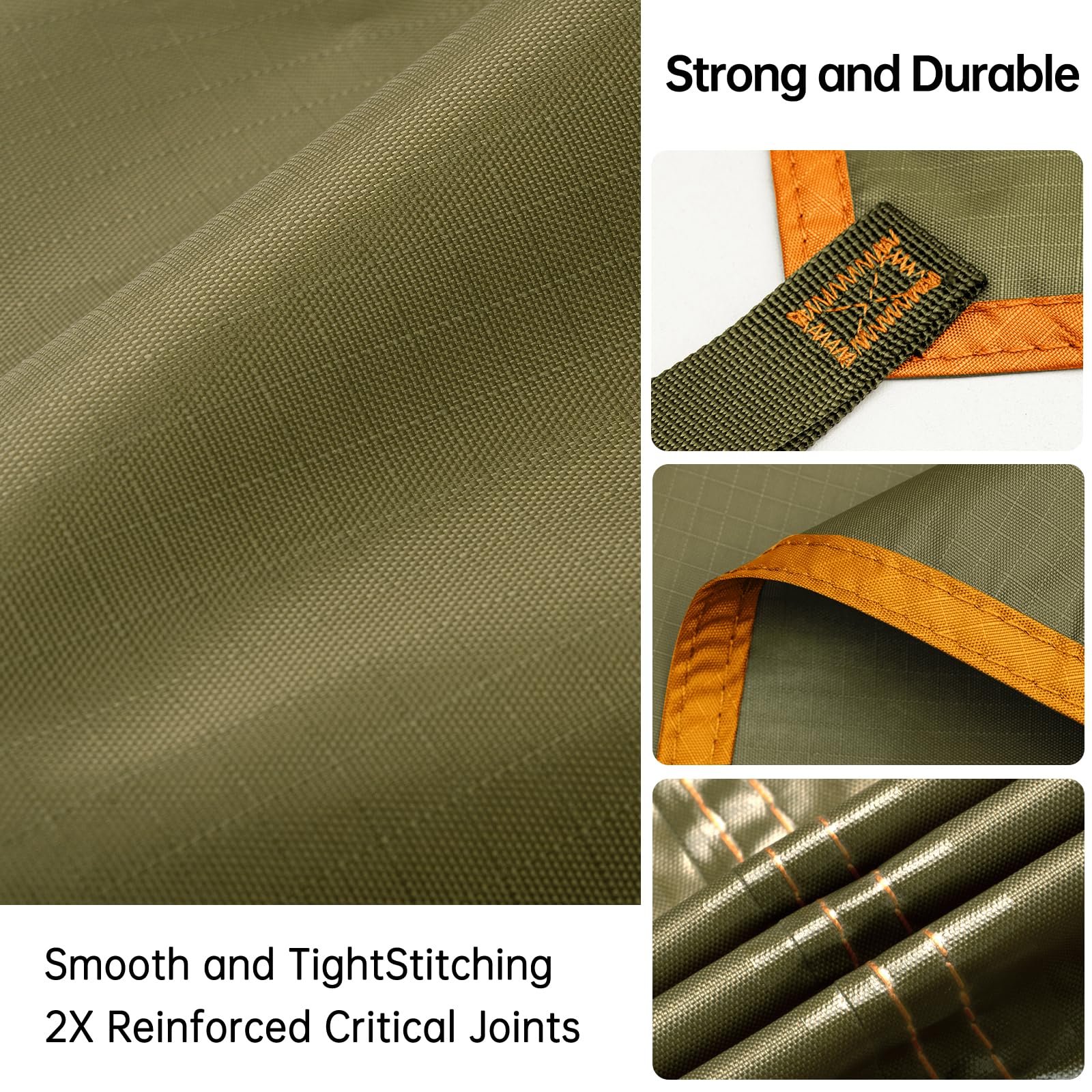 Free Soldier Waterproof Portable Tarp Multifunctional Outdoor Camping Traveling Awning Backpacking Tarp Shelter Rain Tarp (Brown