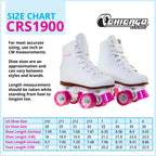 Chicago Girls Rink Roller Skates - Classic High-Top Quad Skates, Padded Ankle Collar, 54mm Urethane Wheels, Adjustable Trucks, I