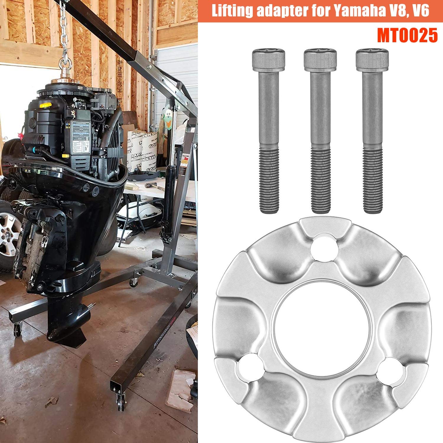 Lifting Adapter, Compatible For Yamaha 5.3 V8, 4.2 V6, F200B, F115B, F425, Mt0025, Mt0022 And Non-Verado Mercury (1.5'' X16)