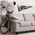 Rico Industries Nfl Football New Orleans Saints Primary 12'' X 30'' Felt Wall D  Cor Pennant - Great For Home/Bed Room/Man Cave