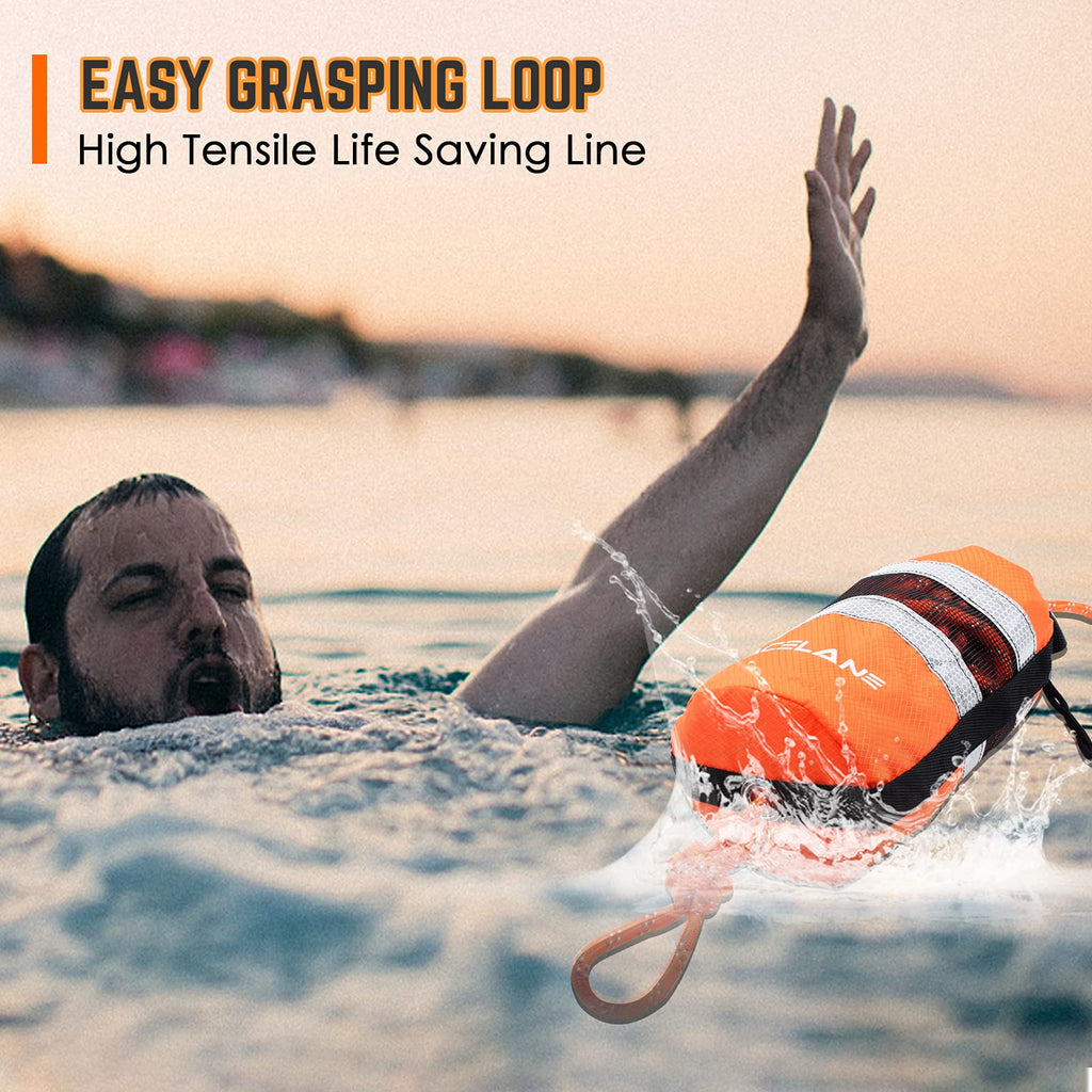 Acelane Throw Bag For Water Rescue With 70Ft Reflective Throw Rope, Floating Rescue Ropes For Whitewater Boating, Kayaking, Ice