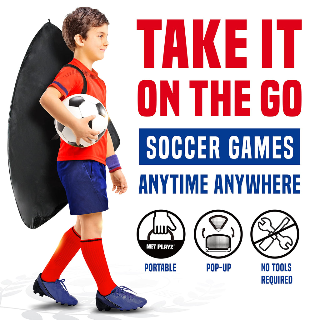 Soccer Net, Kids Pop-Up Soccer Goals For Backyard Football Practice & Training, Portable 4 X 3Ft