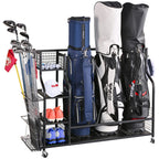 Plkow Golf Bag Storage Garage Organizer, Extra Large Size Golf Bag Storage Stand And Golf Equipment Rack For Garage,Shed, Baseme