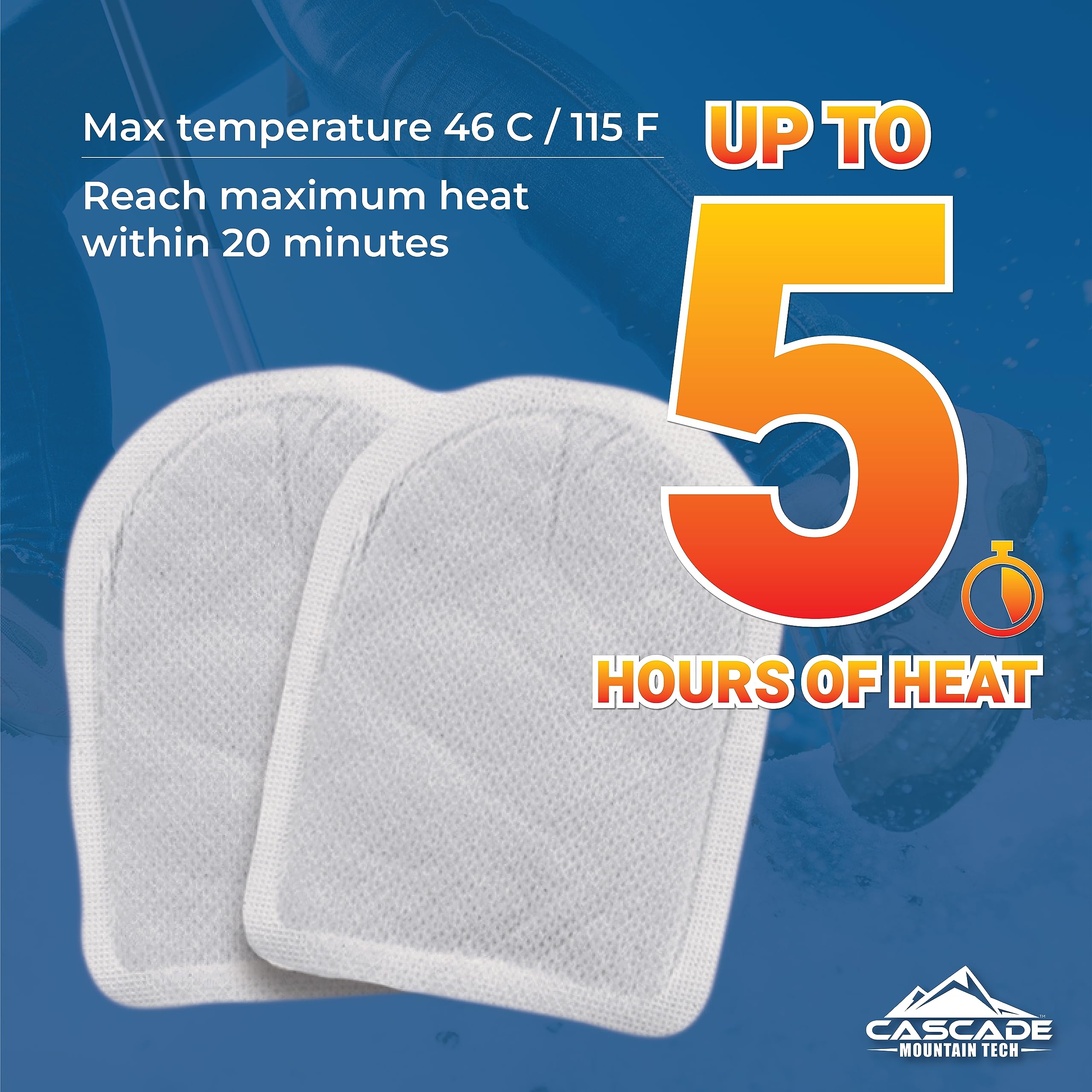Cascade Mountain Tech Air-Activated Toe Warmers - Up To 5 Hours Of Heat, White, 30-Pack