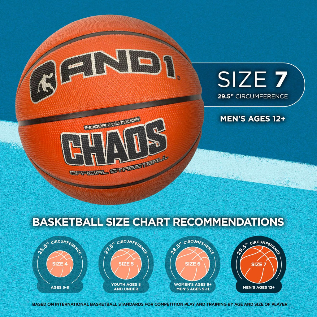 AND1 Fantom Graffiti Rubber Basketball: Official Regulation Size 7 (29.5 inches) Rubber Basketball - Deep Channel Construction S