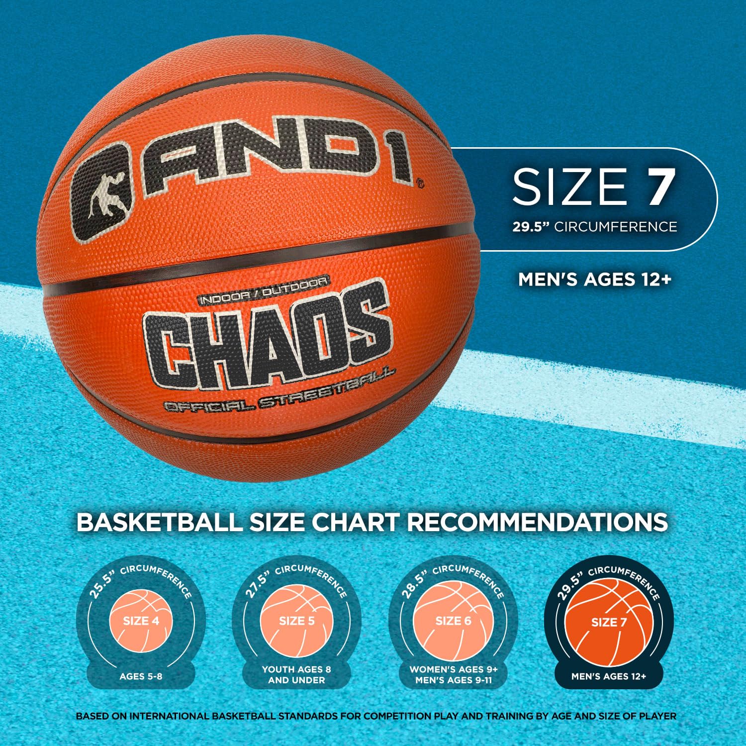 AND1 Fantom Graffiti Rubber Basketball: Official Regulation Size 7 (29.5 inches) Rubber Basketball - Deep Channel Construction S