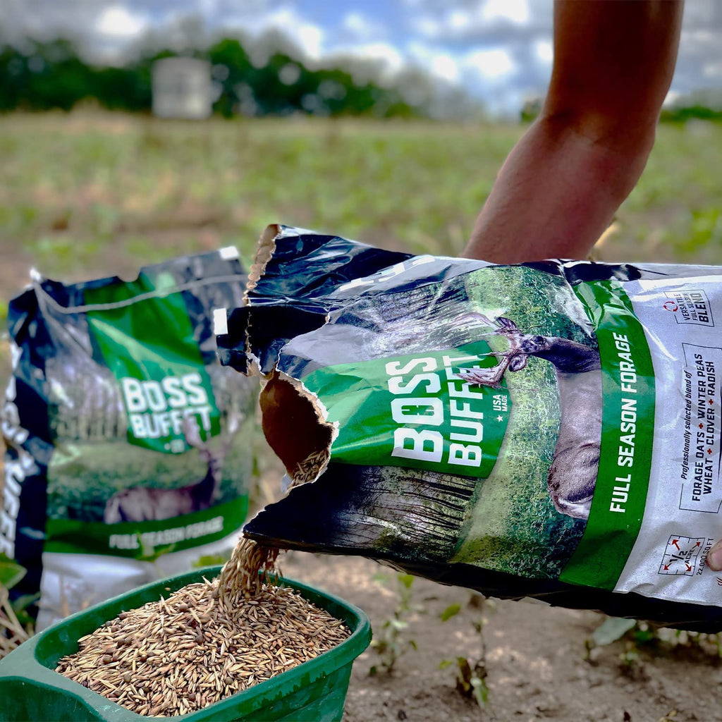 Boss Buck Boss Buffet Full Season Forage Supplemental Deer Attractant | Versatile Nutritious Food Plot Seed Mix For Deer
