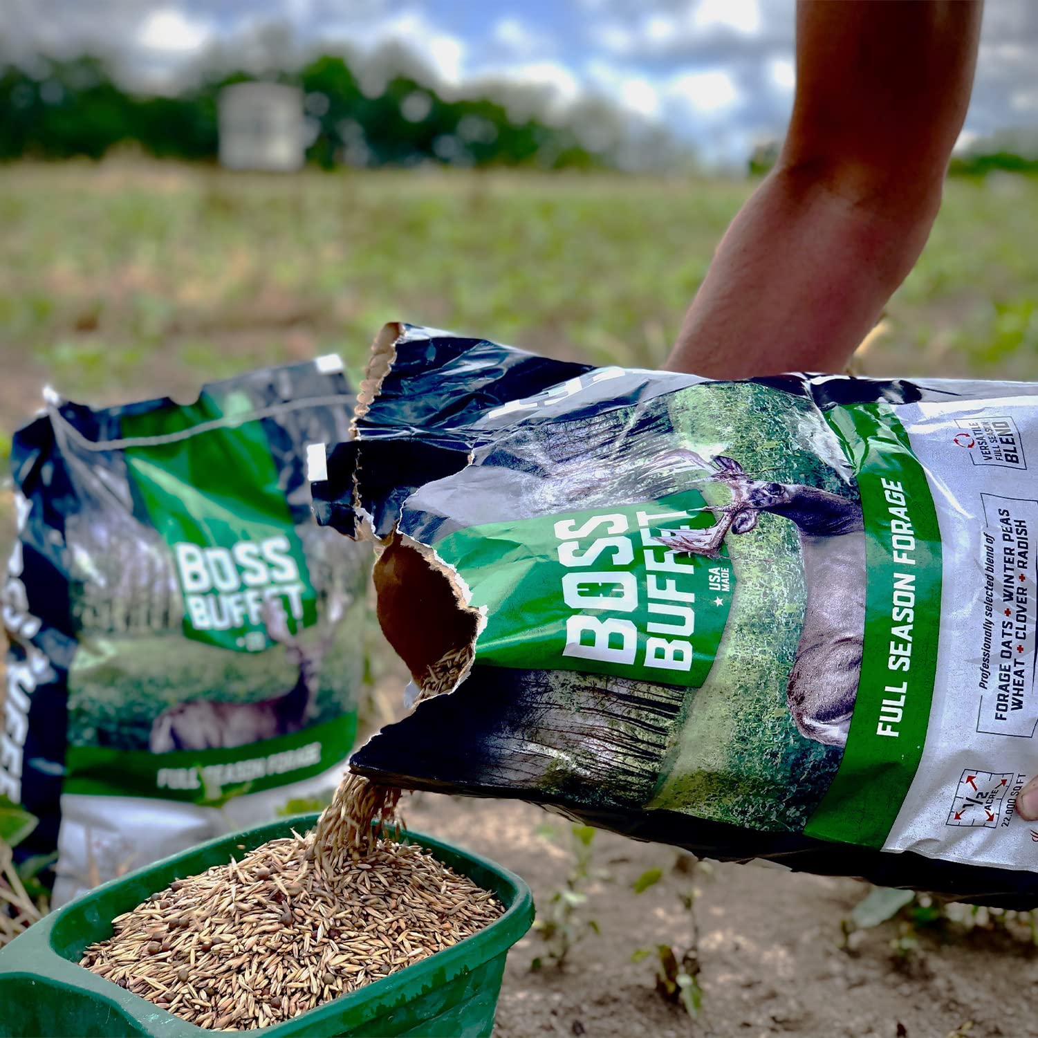 Boss Buck Boss Buffet Full Season Forage Supplemental Deer Attractant | Versatile Nutritious Food Plot Seed Mix For Deer