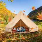 Vevor Canvas Bell Tent, Yurt Tents 4 Seasons 4 M/13.12 Ft, Canvas Tents For Camping With Stove Jack Holds Up To 6 People, Family
