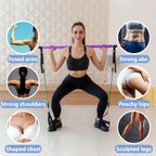 Upgraded Pilates Bar Kit -39    Adjustable Exercise Equipment For Men, Women With 6X 20, 30, 40 Lbs Resistance Bands With Adjust