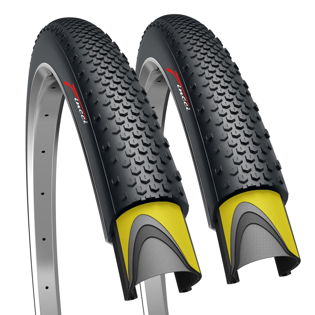 Fincci Pair 700 X 38C Tires 40-622 With 1Mm Antipuncture Protection For Gravel Cycle Electric Cyclocross Mtb Cross Hybrid Bike B
