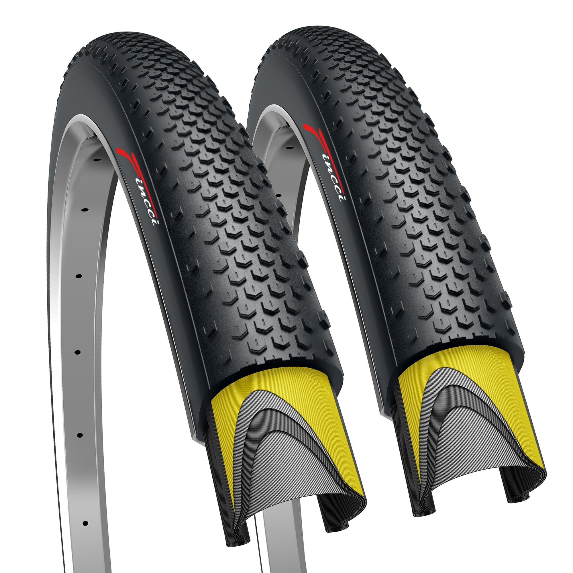 Fincci Pair 700 X 38C Tires 40-622 With 1Mm Antipuncture Protection For Gravel Cycle Electric Cyclocross Mtb Cross Hybrid Bike B