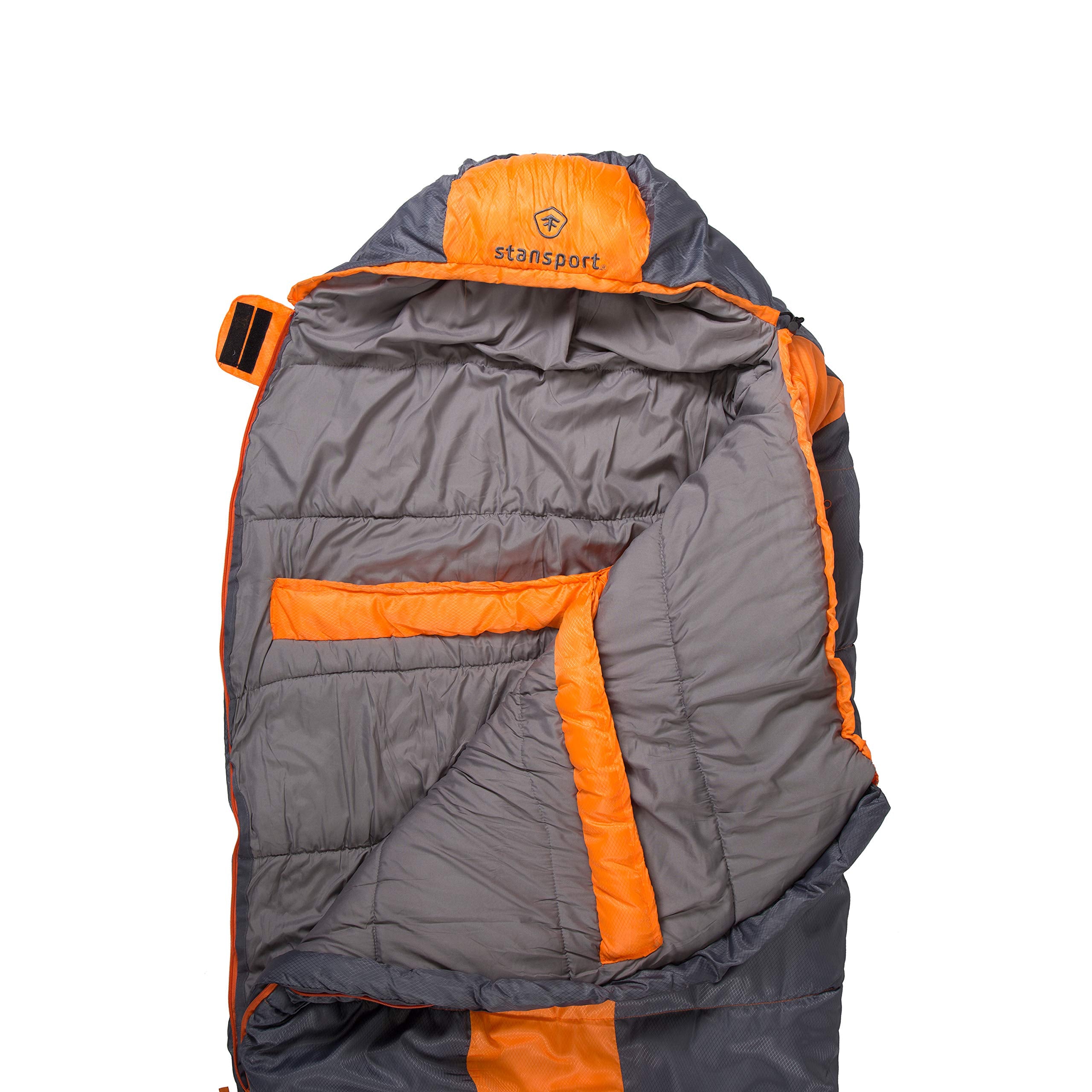 Stansport Glacier Mummy Sleeping Bag 3.1 Lb, Orange, 86'' L X 34'' W