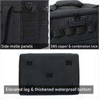 Lemubeane Tactical Camping Storage Bag - 38L Utility Tote Bag Organizer With Combination Lock And Shoulder Strap (Black, 38L)
