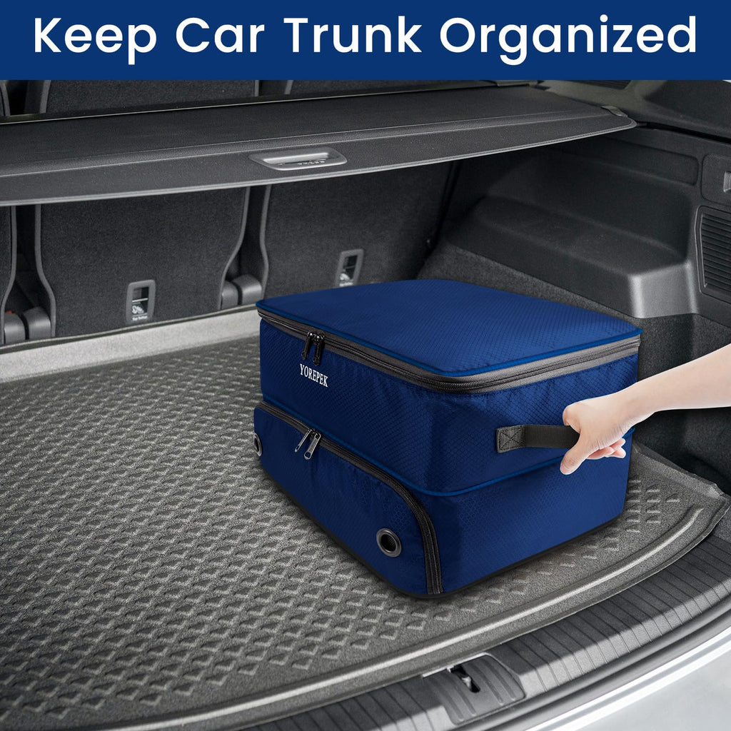 Large 2 Layer Golf Trunk Organizer For 2 Size14 Pair Shoes, Waterproof Car Golf Locker With Separate Ventilated Compartment, Stu